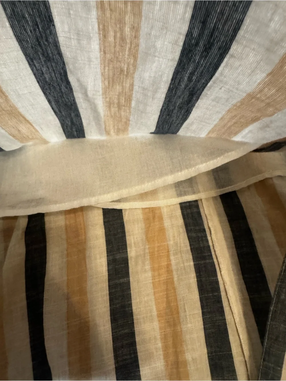 Mlle Gabrielle Striped Button-Front Maxi Skirt in Cream, Tan and Blue - Picture 8 of 10